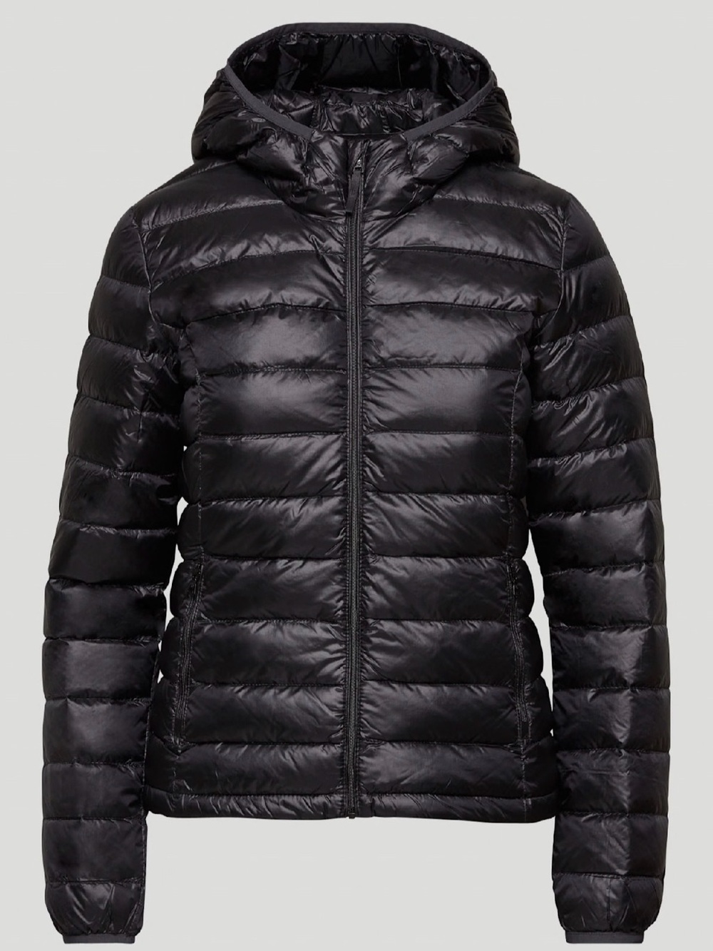 TNA Black Botanie Packable Hooded Puffer Jacket